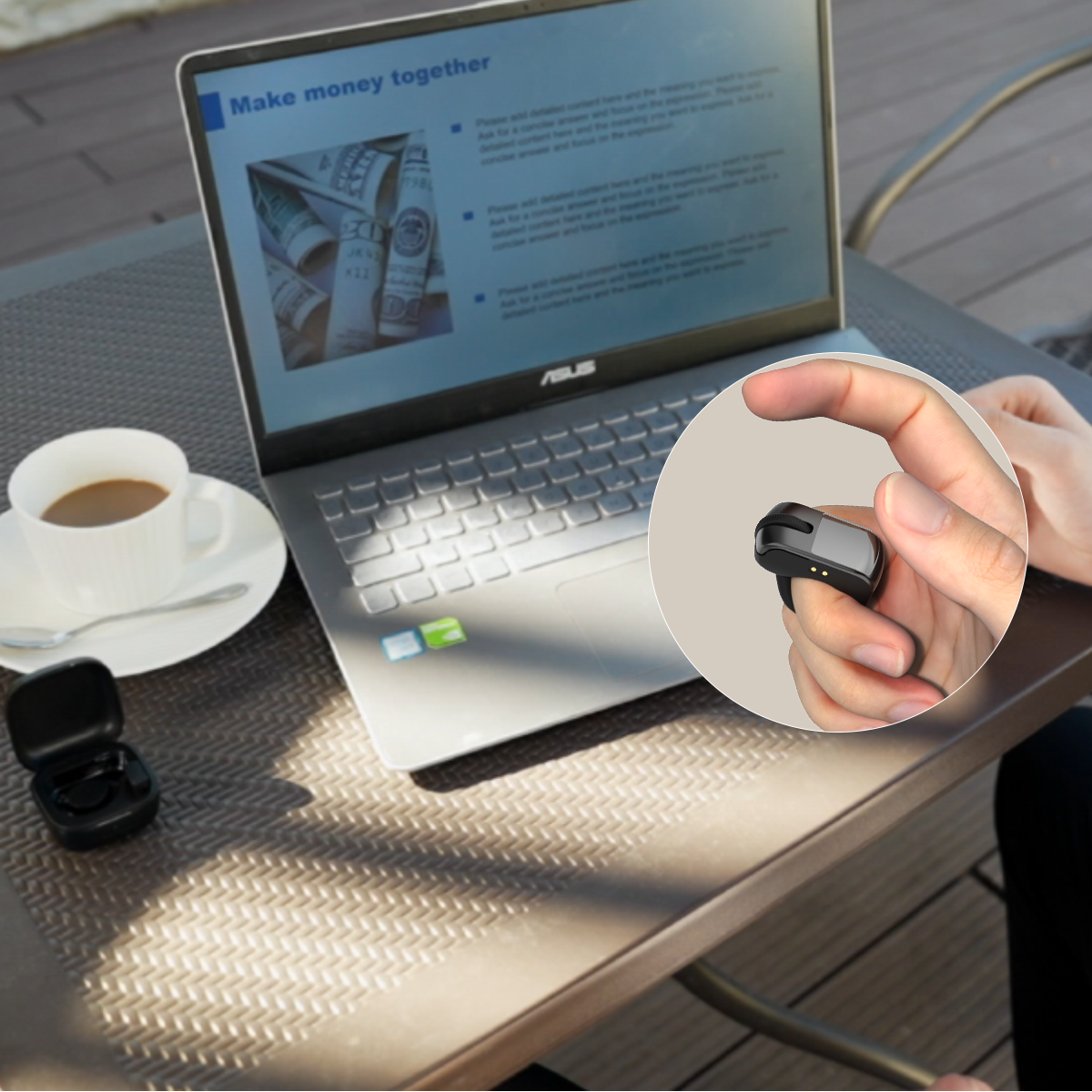 Wireless Mini Finger Mouse Optical Bluetooth Rechargeable Touchpad for Laptop iPhone Android Tablet PC