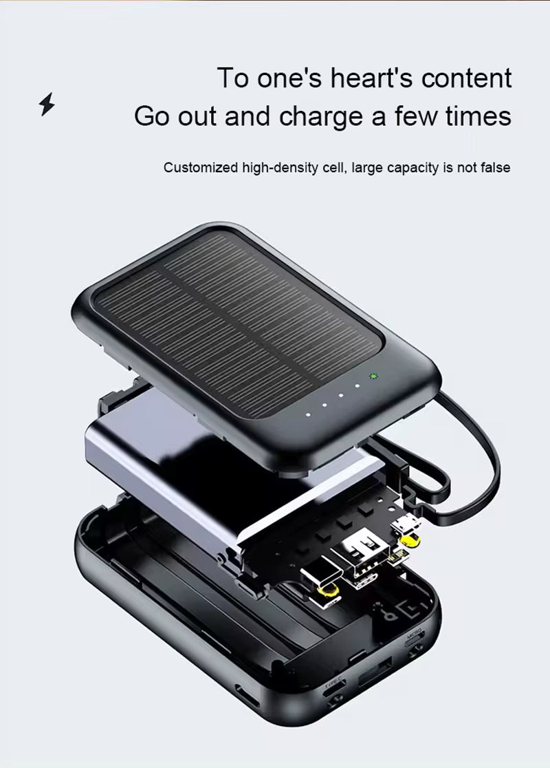 20000mAh Solar Power Bank Portable Fast USB LED Charger for iPhone, Android | 2025 New Design