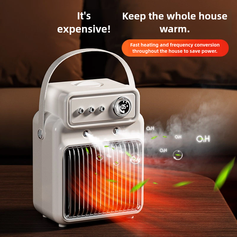 1200W Electric Room Fan Heater with Humidifier Fast Heating LED Display Overheat Protection