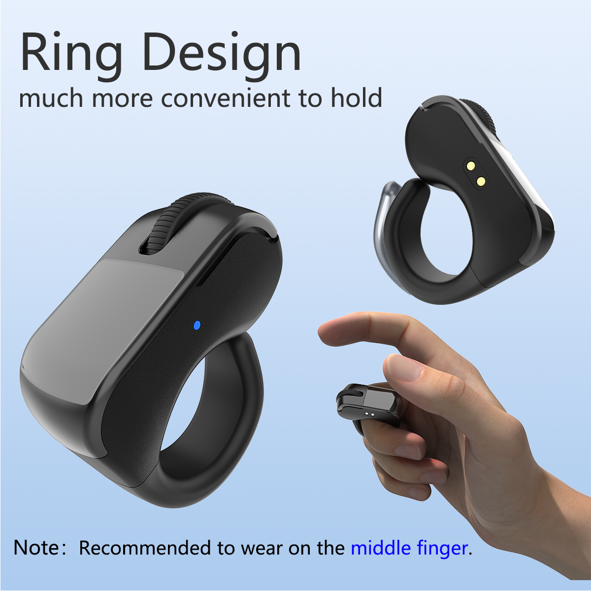 Wireless Mini Finger Mouse Optical Bluetooth Rechargeable Touchpad for Laptop iPhone Android Tablet PC