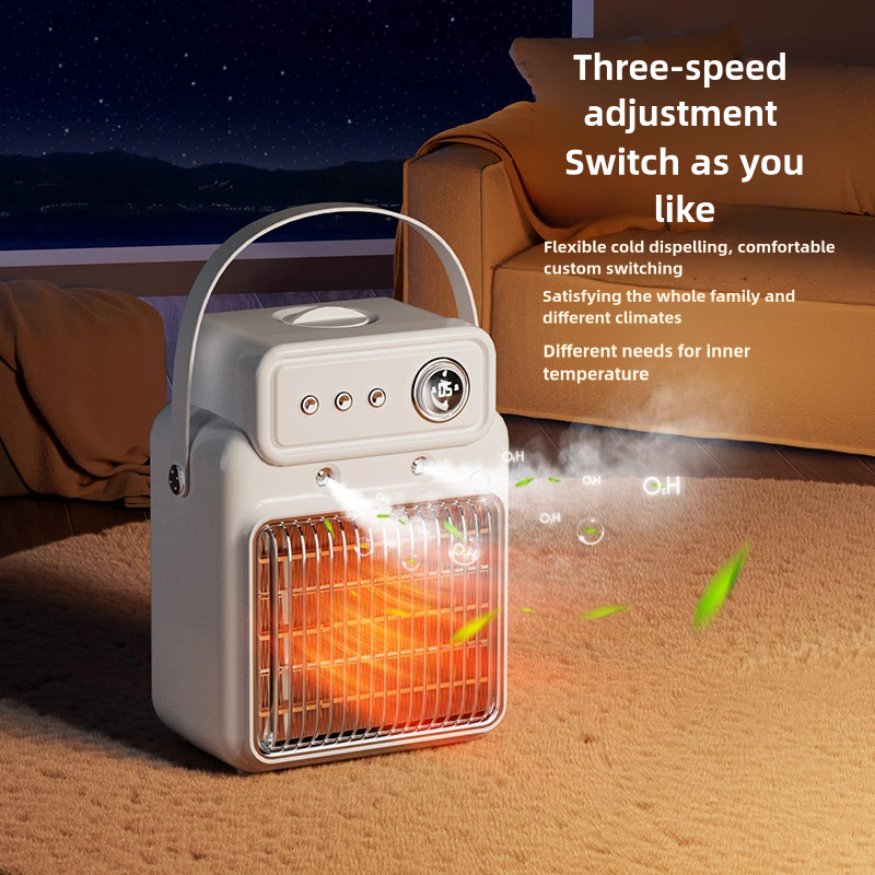 1200W Electric Room Fan Heater with Humidifier Fast Heating LED Display Overheat Protection