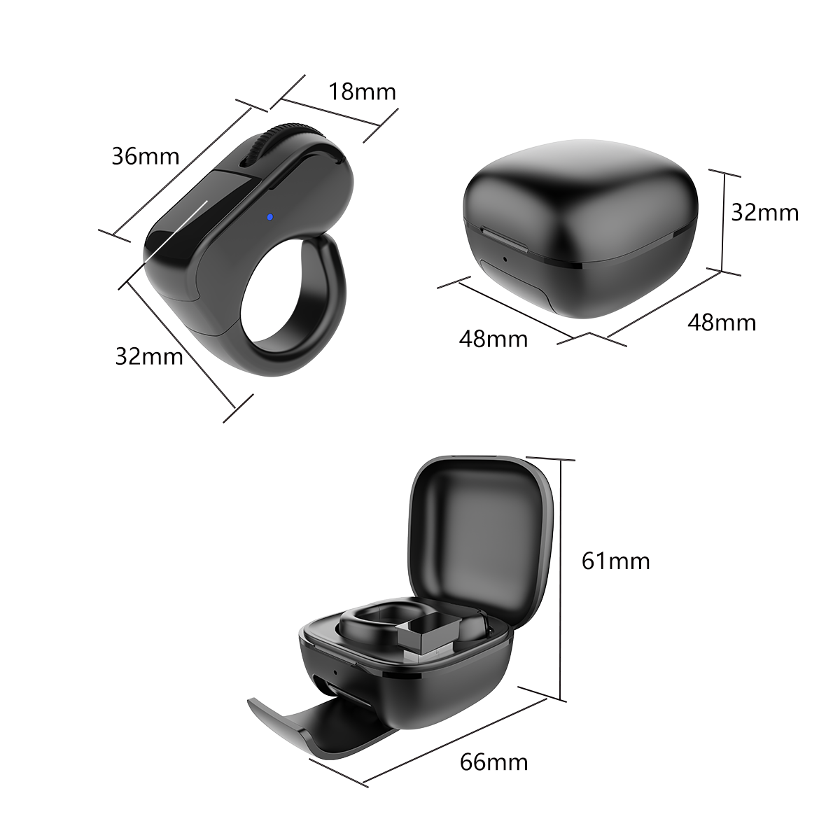 Wireless Mini Finger Mouse Optical Bluetooth Rechargeable Touchpad for Laptop iPhone Android Tablet PC