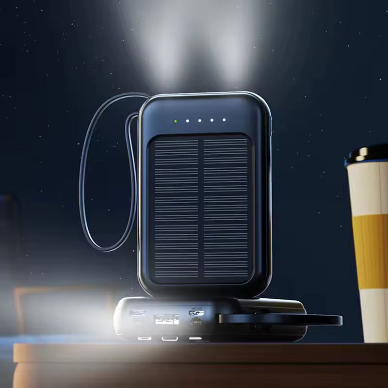 20000mAh Solar Power Bank Portable Fast USB LED Charger for iPhone, Android | 2025 New Design
