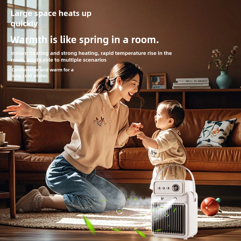 1200W Electric Room Fan Heater with Humidifier Fast Heating LED Display Overheat Protection