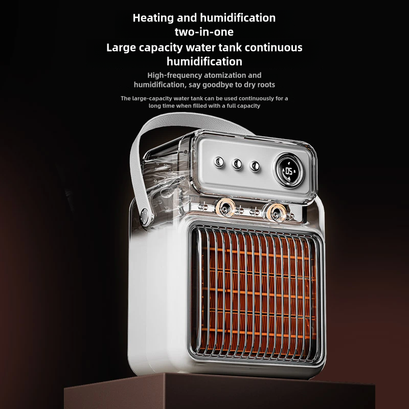 1200W Electric Room Fan Heater with Humidifier Fast Heating LED Display Overheat Protection