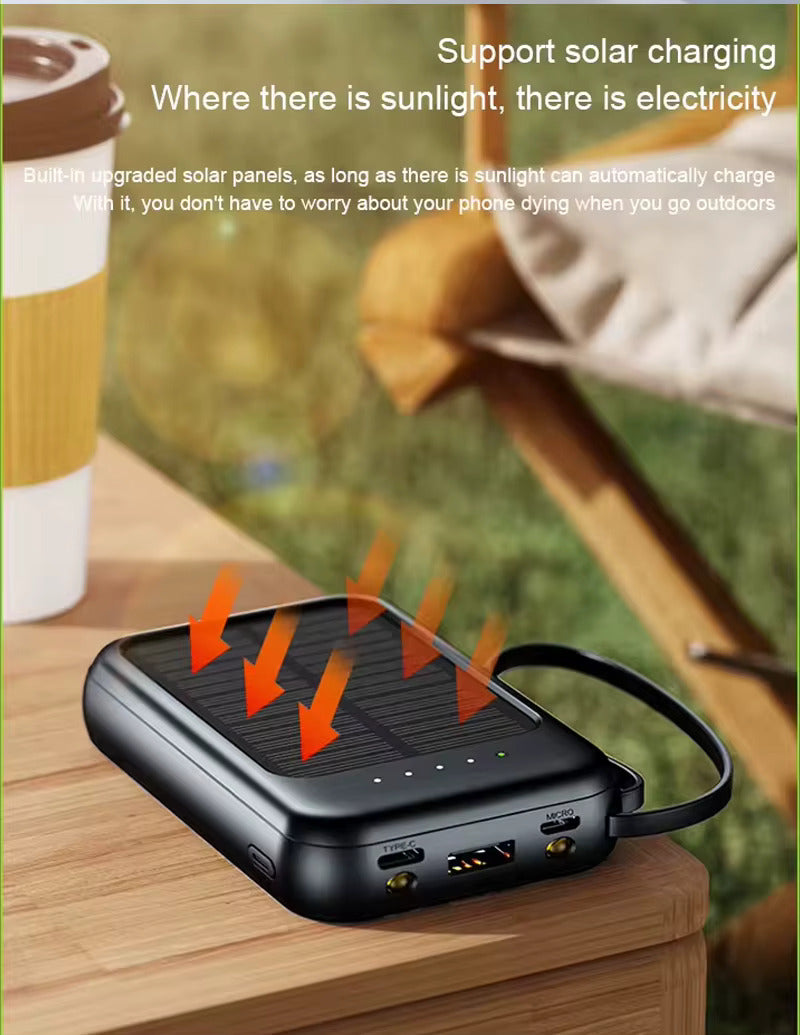 20000mAh Solar Power Bank Portable Fast USB LED Charger for iPhone, Android | 2025 New Design