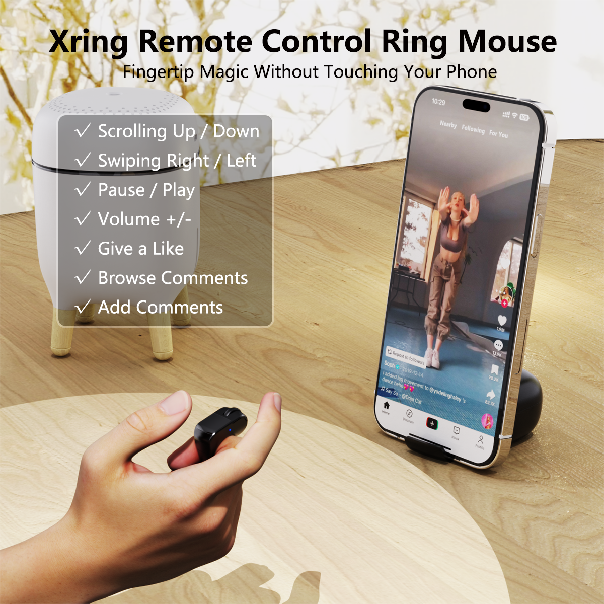 Wireless Mini Finger Mouse Optical Bluetooth Rechargeable Touchpad for Laptop iPhone Android Tablet PC