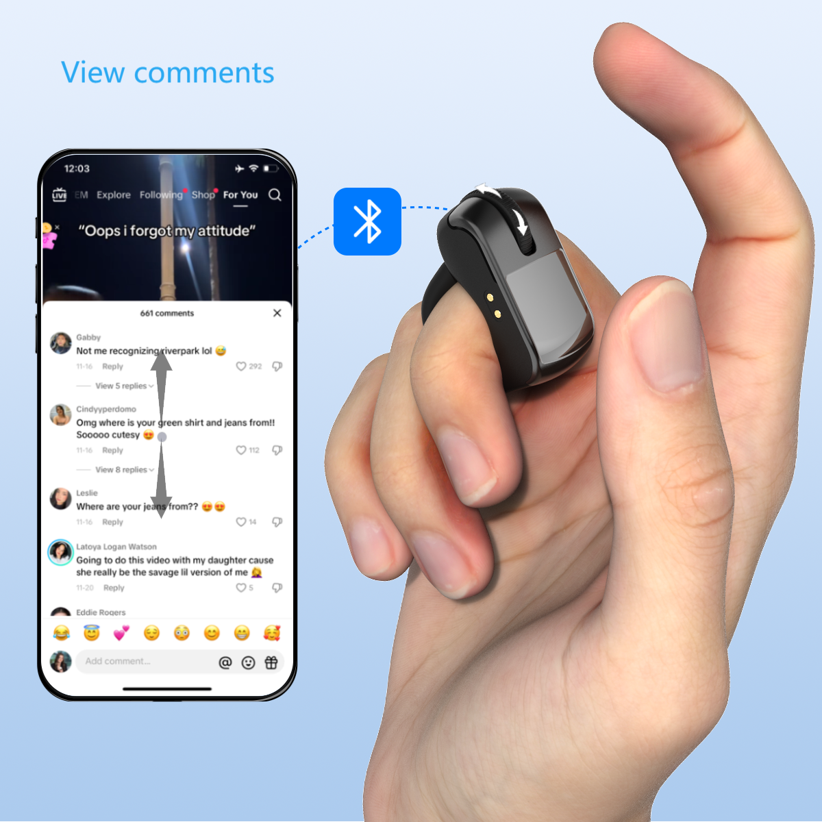 Wireless Mini Finger Mouse Optical Bluetooth Rechargeable Touchpad for Laptop iPhone Android Tablet PC