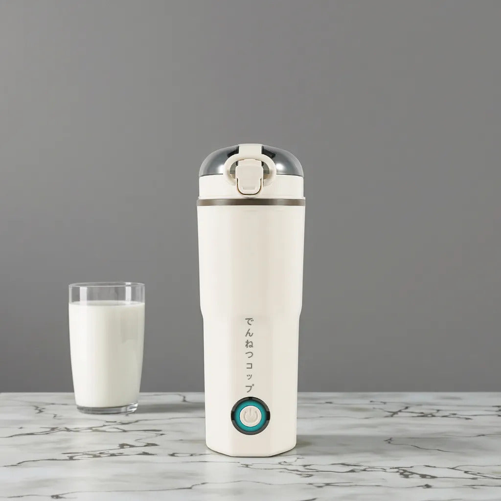 Ac-Dc Portable Electric Water Bottle | 450 mL Electric Water Kettle | Biomaterial 304 Steel Grade | One Button With Boil-Dry Protection Water Heater | For Car/Travel/Indoor/Outdoor