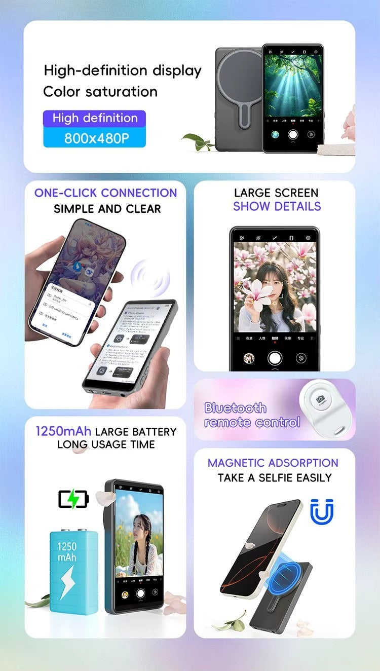 Wireless Phone Vlog Selfie Monitor Screen