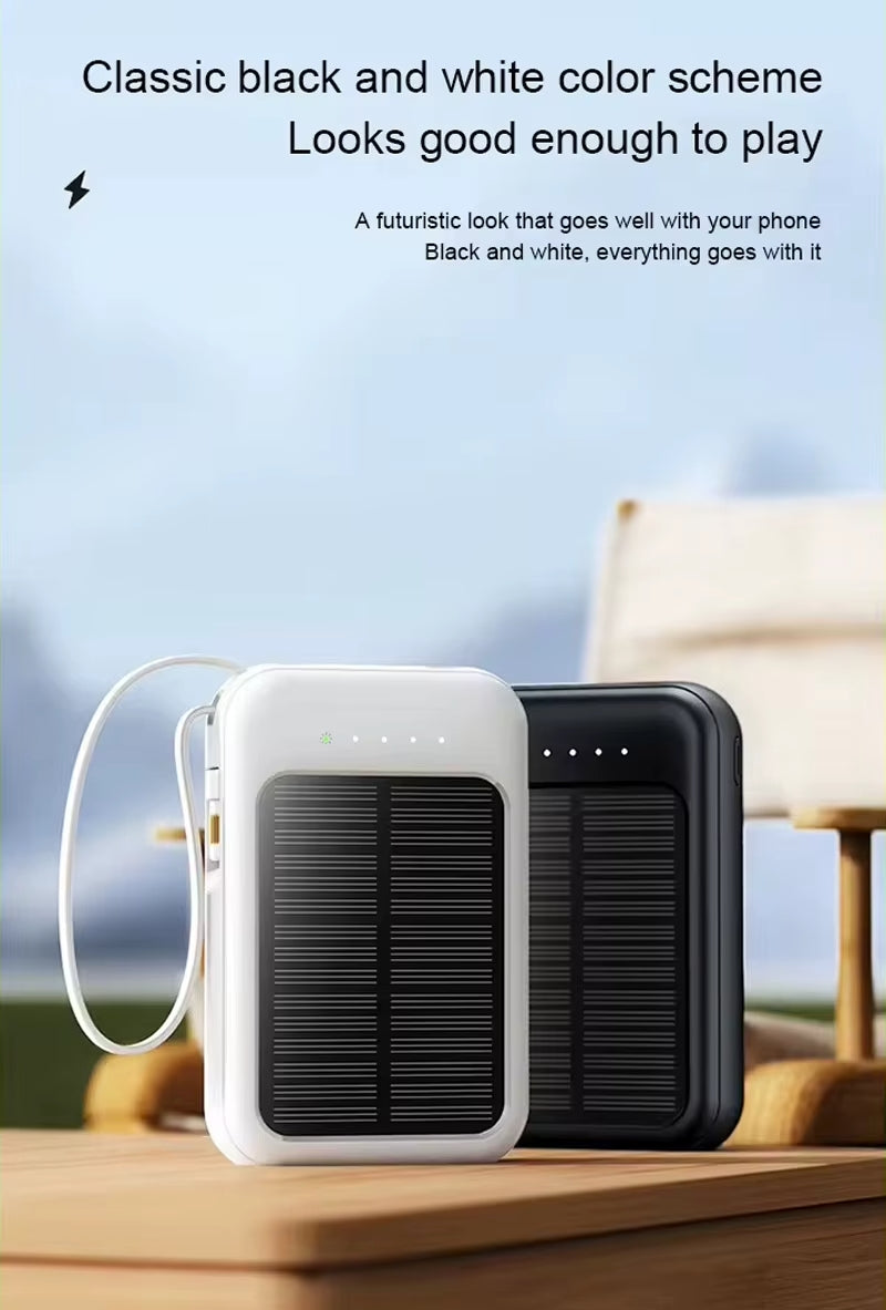 10000mAh Solar Power Bank Portable Fast USB LED Charger for iPhone, Android | 2025 New Design