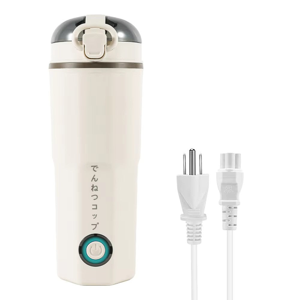 480 mL Portable Electric Kettle Travel Water Boiler Ac Powered Smart Water Bottle Stainless Steel Pot Auto Shut Off