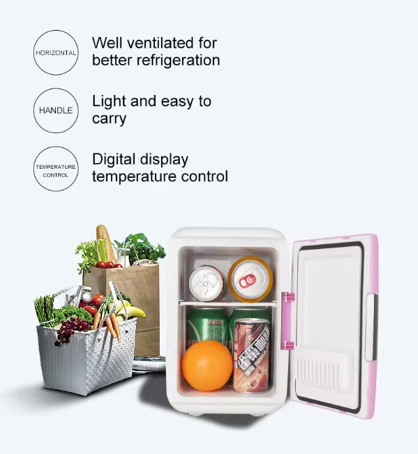 5L AC/DC Portable Mini Refrigerator | Travel Refrigerator | Skincare Fridge | Medicine Storage Fridge | Energy Efficient |For Car/Hotel/Bedroom