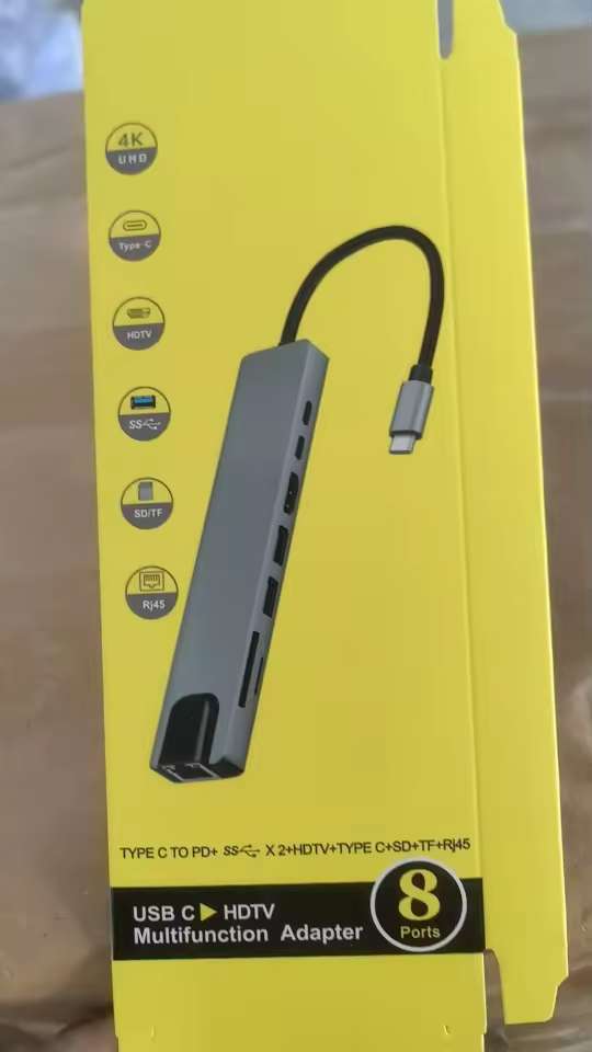 8-in-1 Type C Laptop Docking Station USB 3.00 RJ45 Network Adapter UHD 4K HDMI Micro SD TF OTG Adapter PD Charger