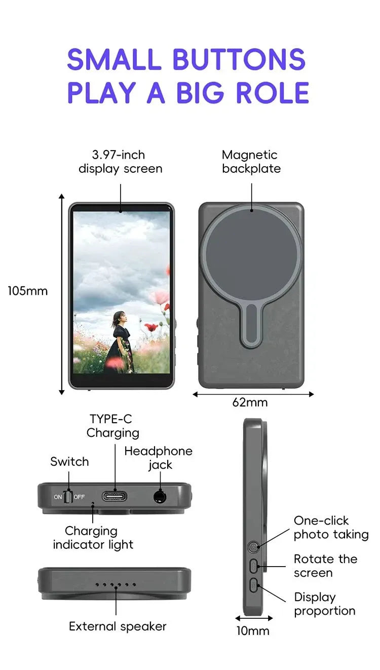 Wireless Phone Vlog Selfie Monitor Screen