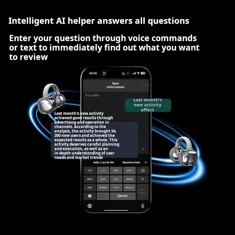 Wireless Earphones Stereo TWS Earbuds | LED Touchscreen, ANC & AI Translator